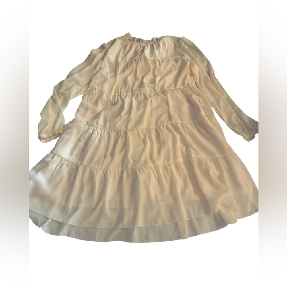 Chic Cream Long Sleeve Dress